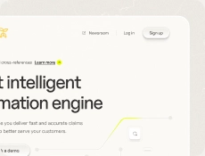 Website hero for an intelligent claims automation engine