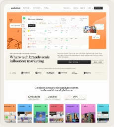 Passionfroot homepage: where tech brands scale influencer marketing